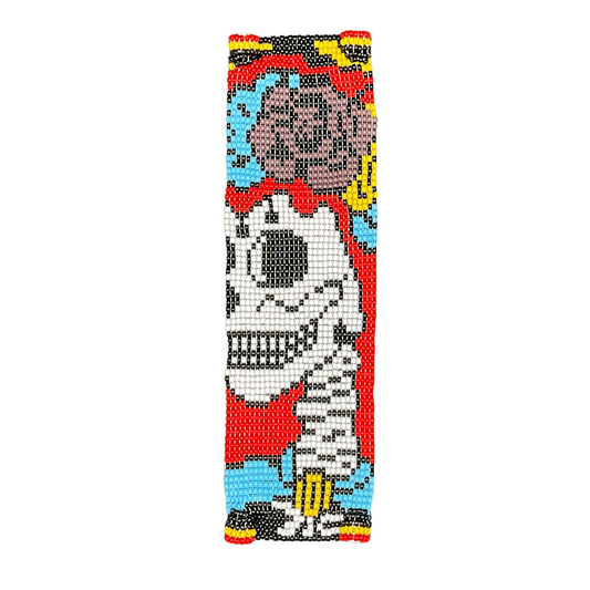 Handgewebtes Calavera-Armband mit Magnetverschluss – Fair Trade aus Guatemala