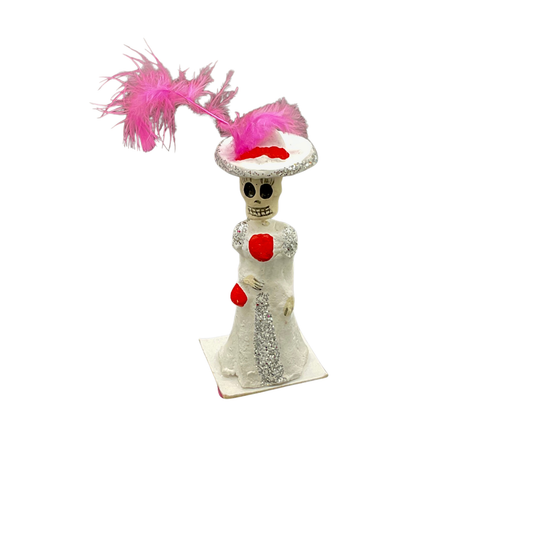 Catrina aus Ton – Handgefertigte Mini-Figuren für Día de los Muertos & Totenfest Deko-viele Farben verfügbar