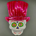 Bild in Galerie-Betrachter laden, Mexikanischer Hojolata Calavera Kopf mit Zylinder - handgefertigte Día de los Muertos Wanddekoration aus Mexiko