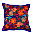 Bild in Galerie-Betrachter laden, Handgewebte Kissenhülle mit Blumenstickerei – Bunt, 48x48 cm – Chichicastenango Design