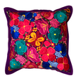 Bild in Galerie-Betrachter laden, Handgewebte Kissenhülle mit Blumenstickerei – Bunt, 48x48 cm – Chichicastenango Design