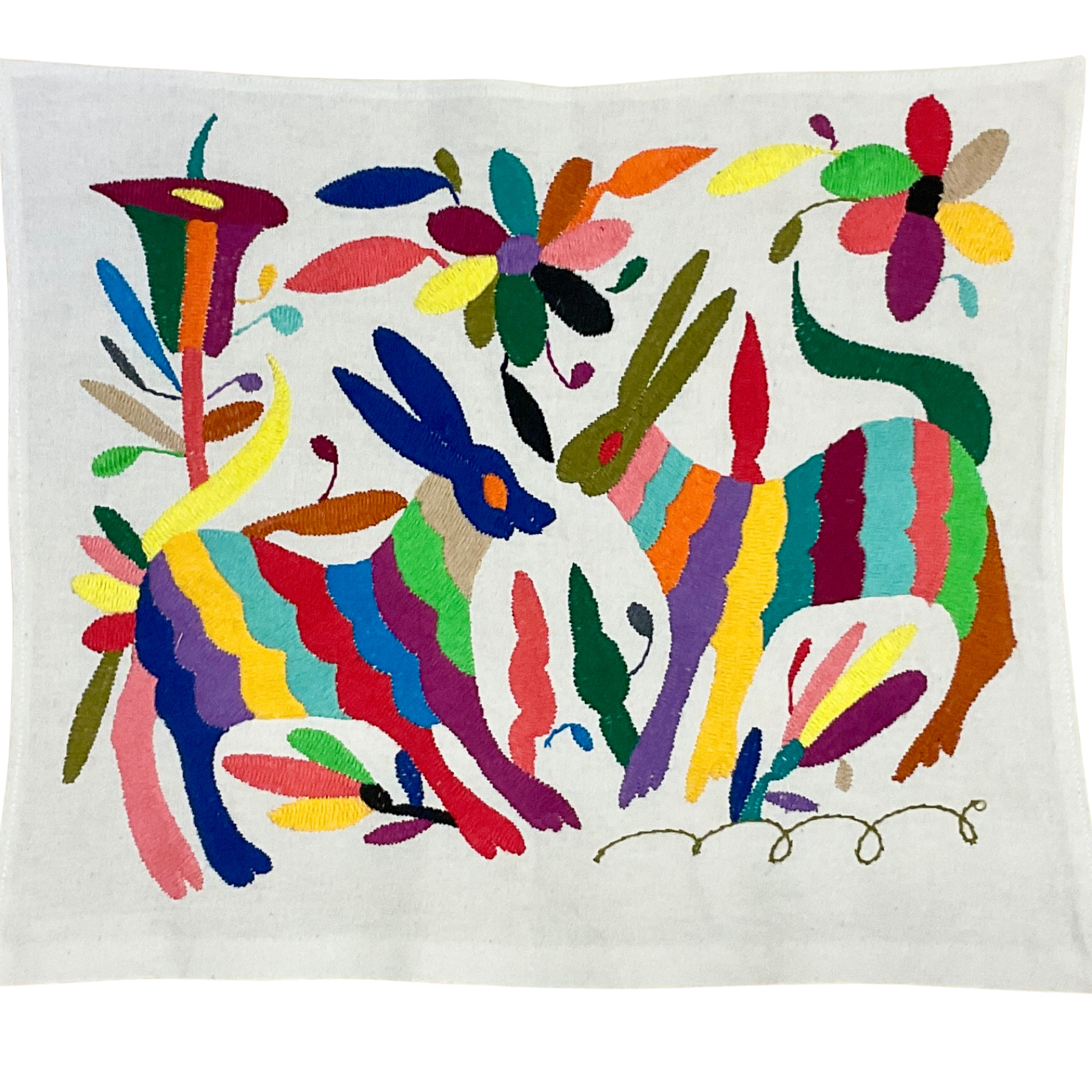 Otomí-Stickerei (ca. 40x35 cm) – Mexikanisches Textilkunstwerk aus traditioneller Handarbeit (30+ Varianten)