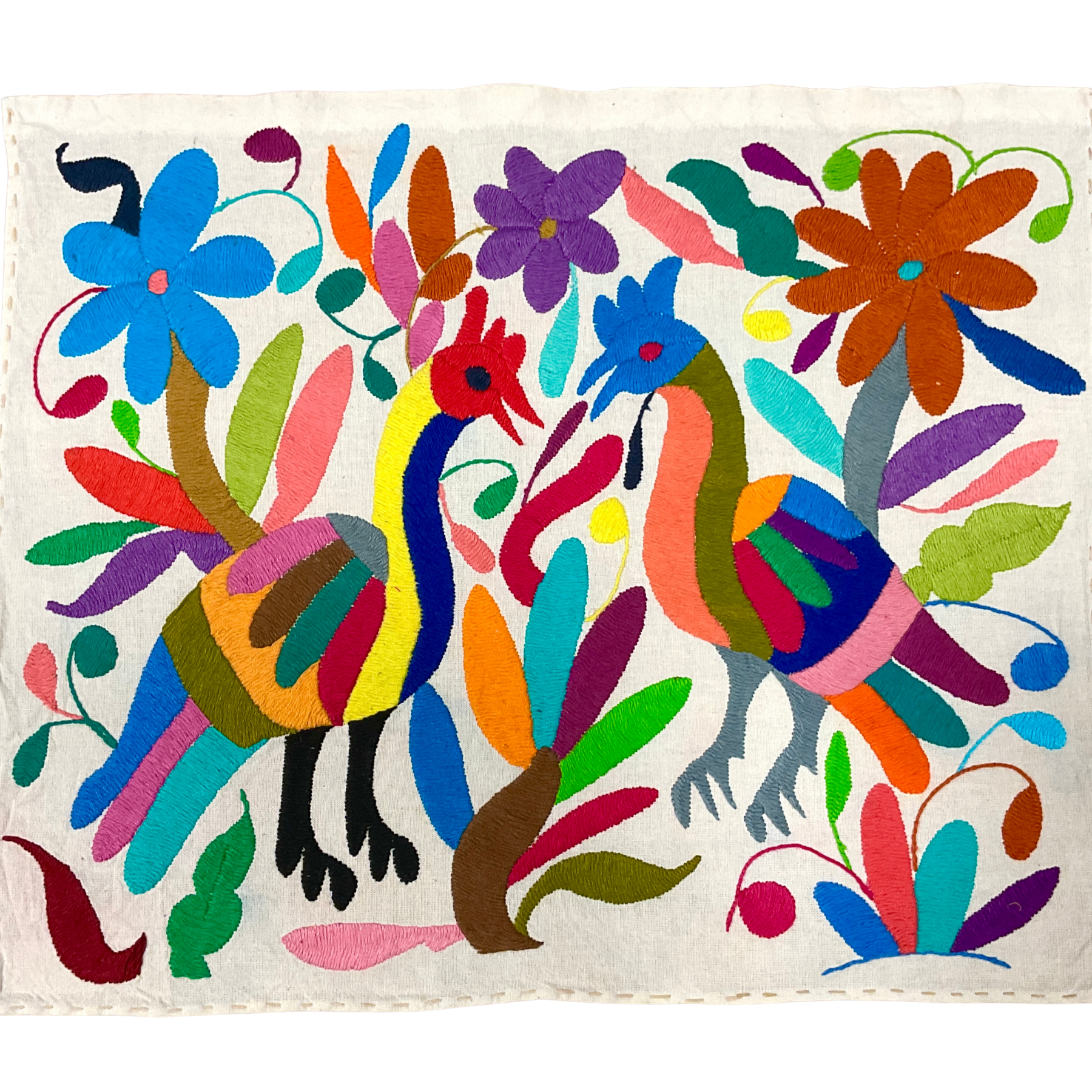 Otomí-Stickerei (ca. 40x35 cm) – Mexikanisches Textilkunstwerk aus traditioneller Handarbeit (30+ Varianten)