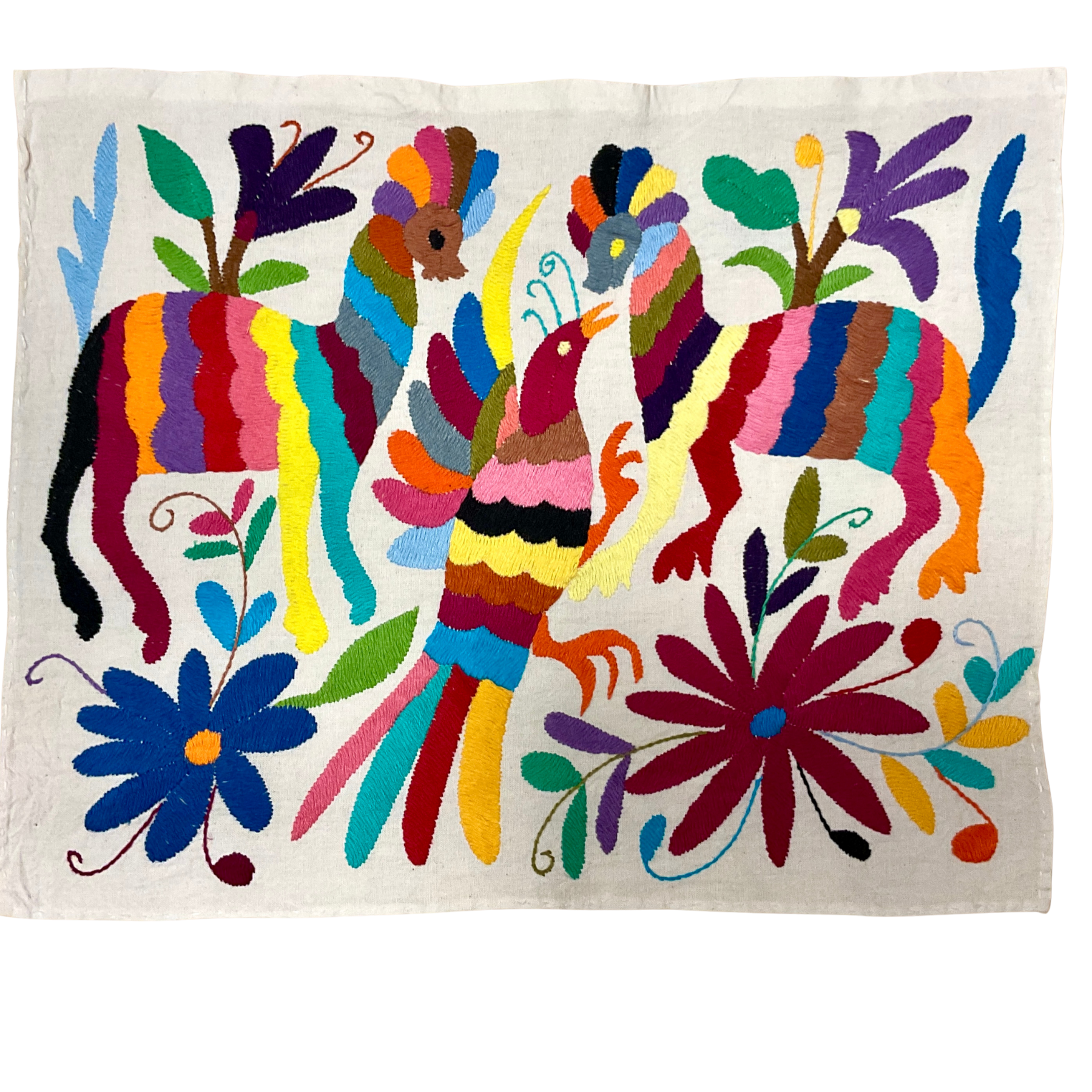 Otomí-Stickerei (ca. 40x35 cm) – Mexikanisches Textilkunstwerk aus traditioneller Handarbeit (30+ Varianten)