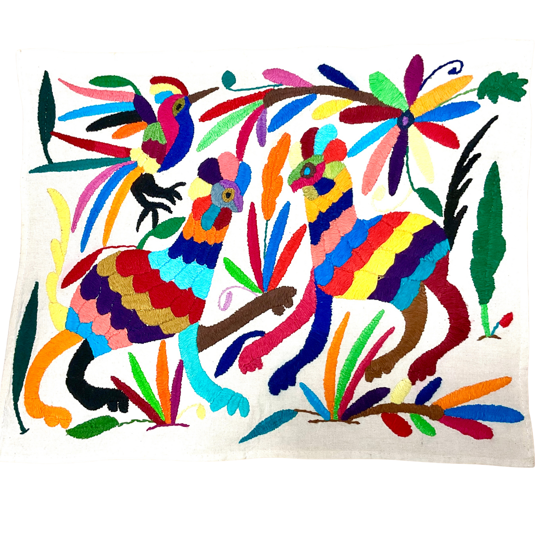 Otomí-Stickerei (ca. 40x35 cm) – Mexikanisches Textilkunstwerk aus traditioneller Handarbeit (30+ Varianten)