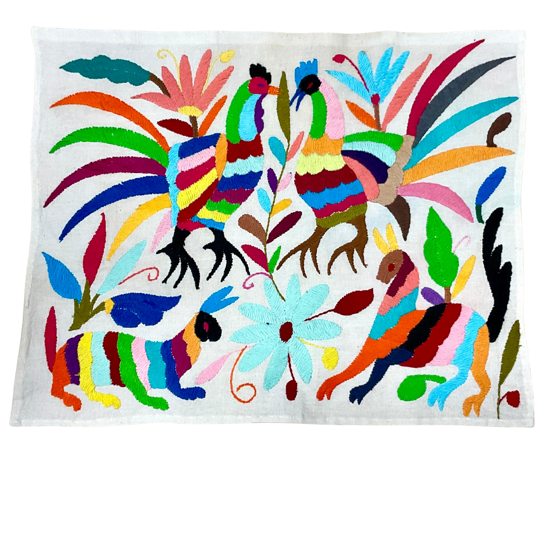 Otomí-Stickerei (ca. 40x35 cm) – Mexikanisches Textilkunstwerk aus traditioneller Handarbeit (30+ Varianten)