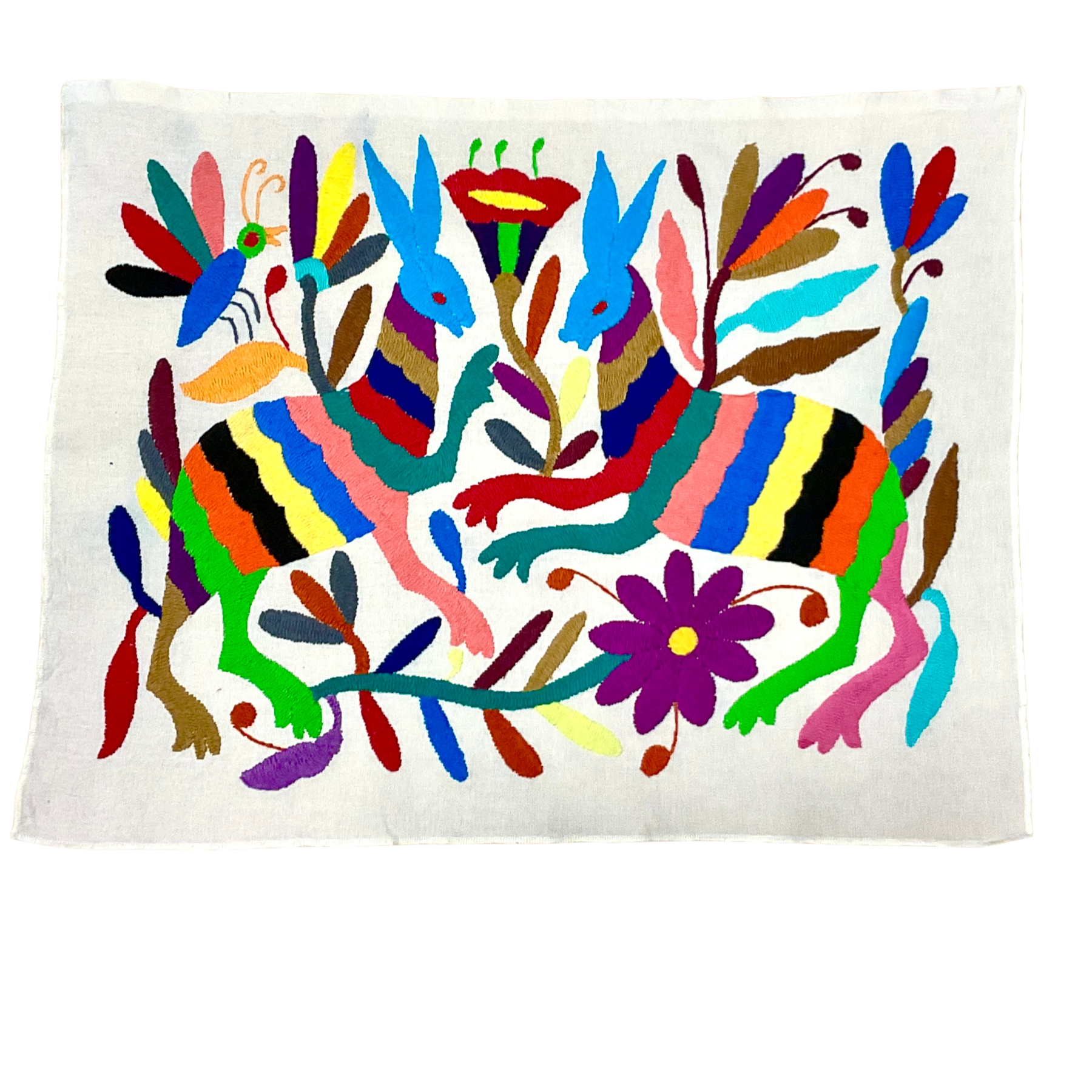 Otomí-Stickerei (ca. 40x35 cm) – Mexikanisches Textilkunstwerk aus traditioneller Handarbeit (30+ Varianten)