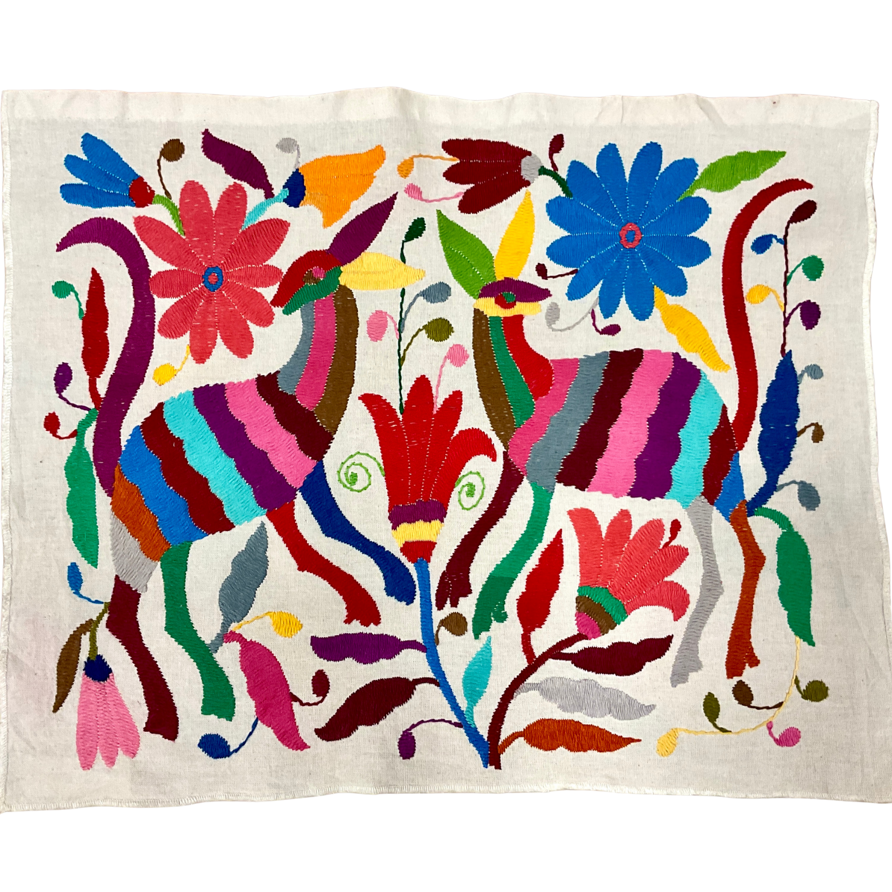 Otomí-Stickerei (ca. 40x35 cm) – Mexikanisches Textilkunstwerk aus traditioneller Handarbeit (30+ Varianten)