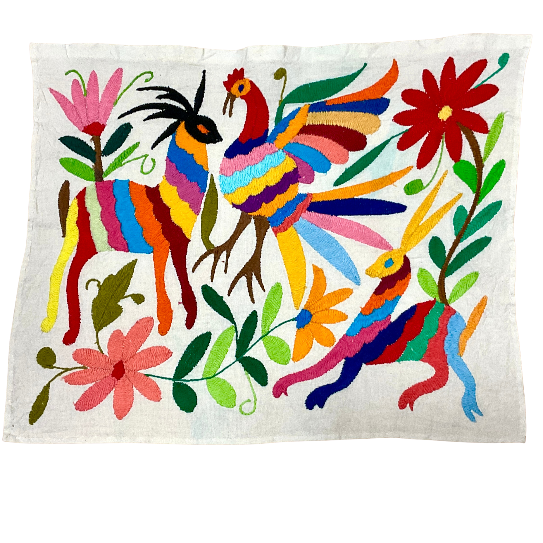 Otomí-Stickerei (ca. 40x35 cm) – Mexikanisches Textilkunstwerk aus traditioneller Handarbeit (30+ Varianten)