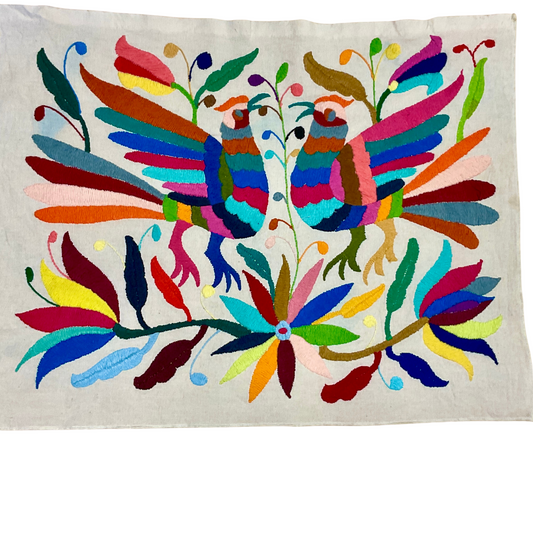 Otomí-Stickerei (ca. 40x35 cm) – Mexikanisches Textilkunstwerk aus traditioneller Handarbeit (30+ Varianten)