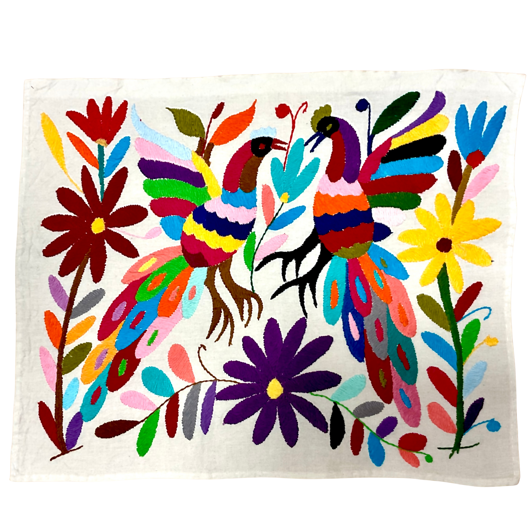 Otomí-Stickerei (ca. 40x35 cm) – Mexikanisches Textilkunstwerk aus traditioneller Handarbeit (30+ Varianten)