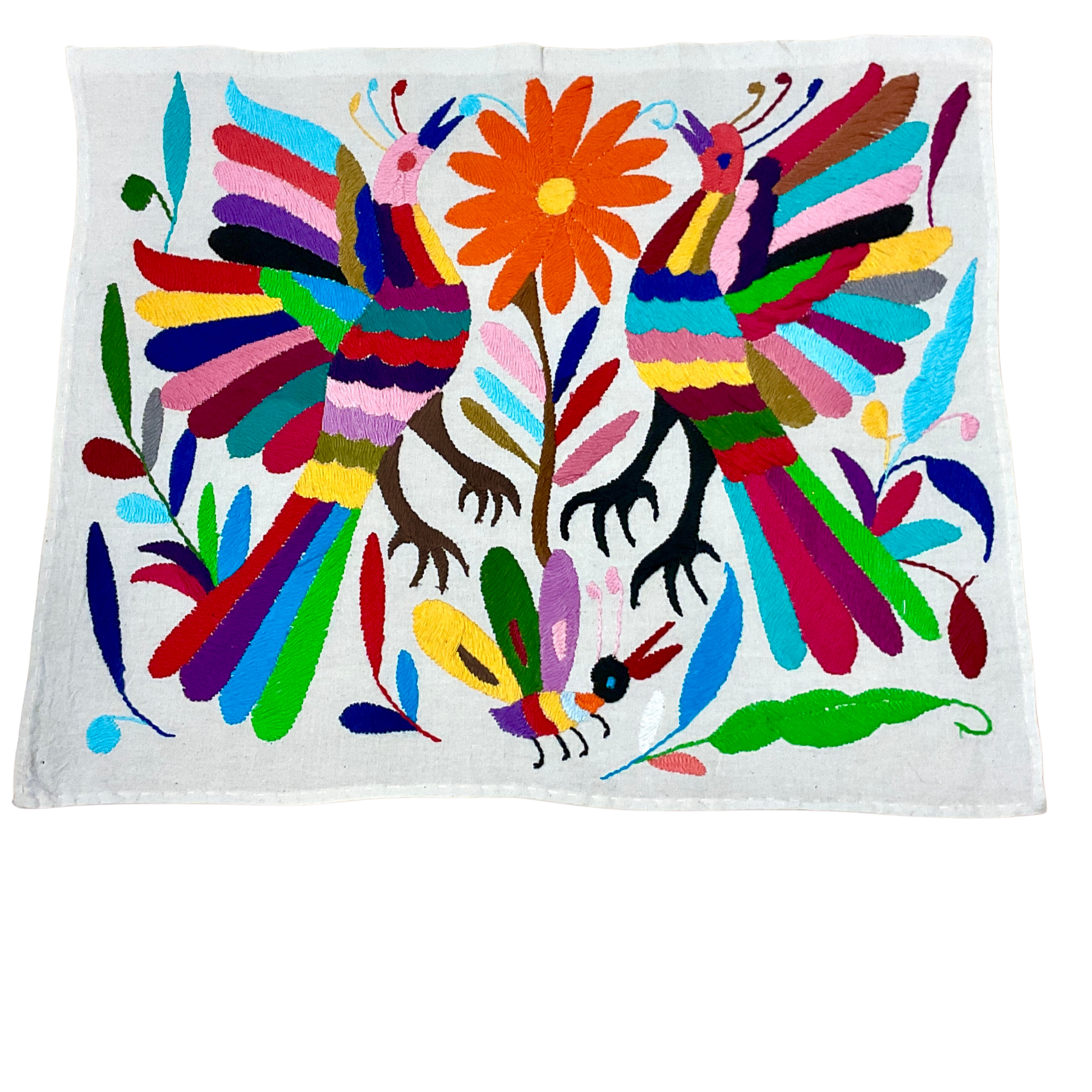 Otomí-Stickerei (ca. 40x35 cm) – Mexikanisches Textilkunstwerk aus traditioneller Handarbeit (30+ Varianten)