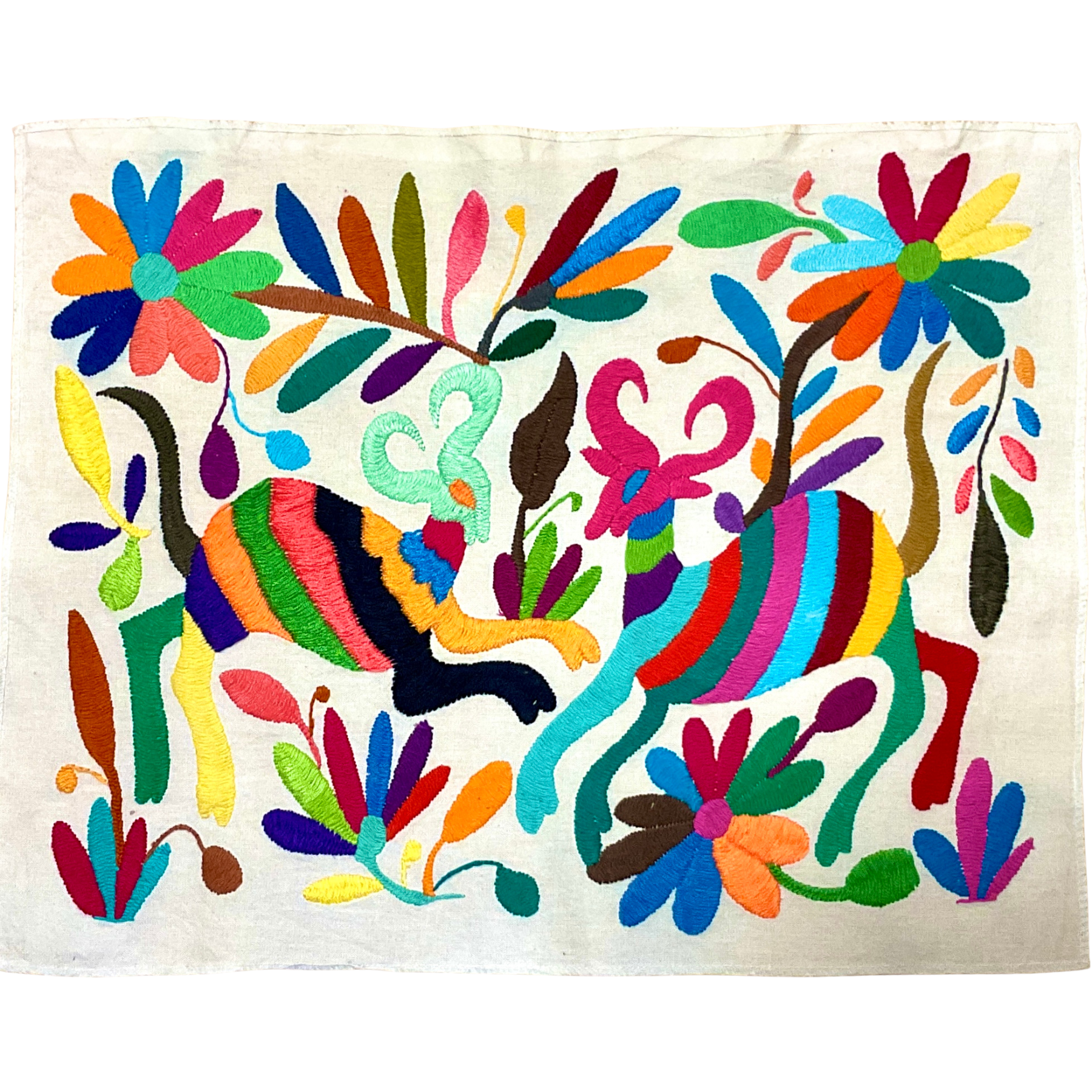 Otomí-Stickerei (ca. 40x35 cm) – Mexikanisches Textilkunstwerk aus traditioneller Handarbeit (30+ Varianten)