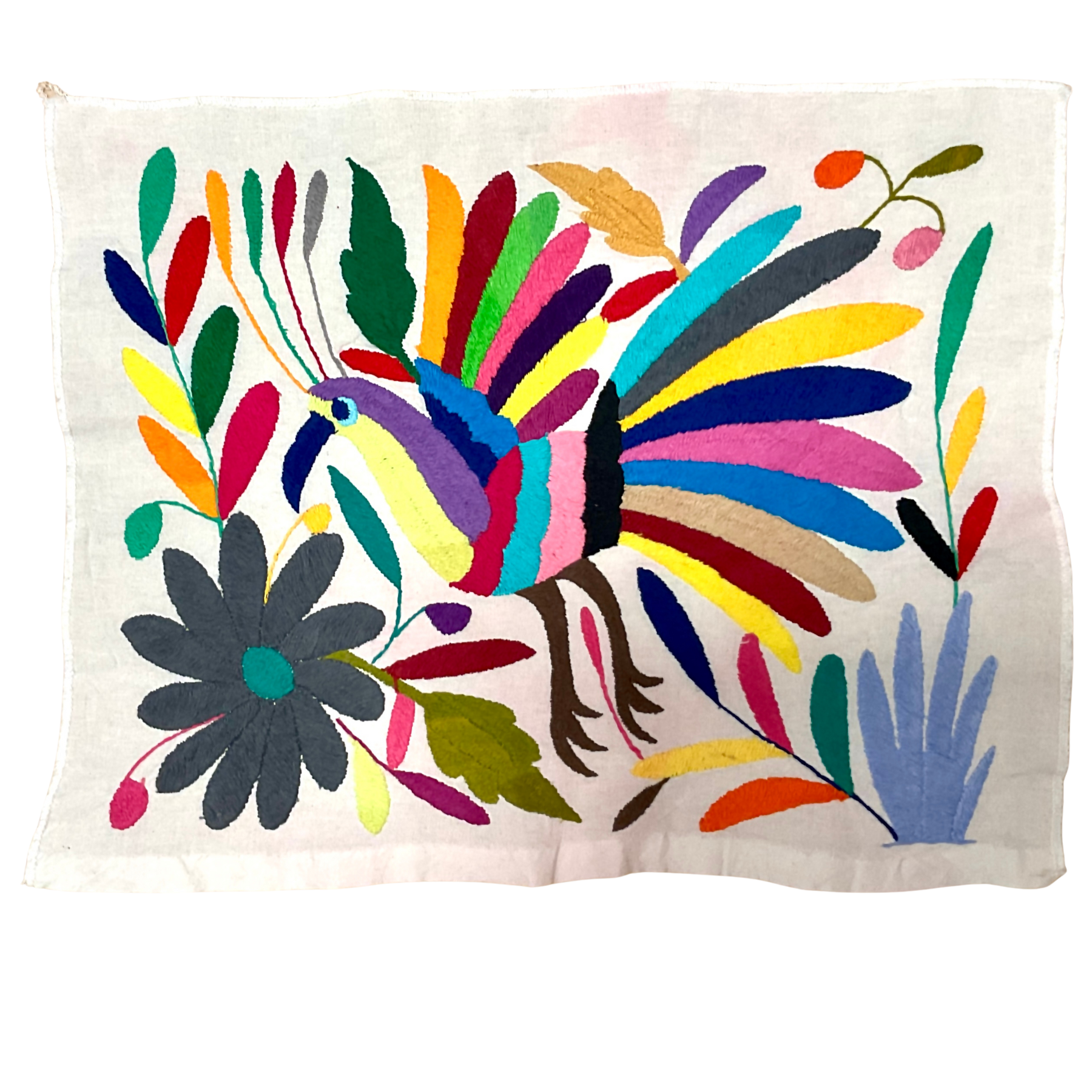 Otomí-Stickerei (ca. 40x35 cm) – Mexikanisches Textilkunstwerk aus traditioneller Handarbeit (30+ Varianten)