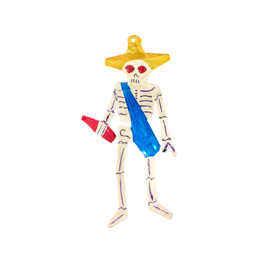 Handgefertigte Hojolata-Figuren aus Mexiko – traditionelle Weißblechkunst zum Día de los Muertos