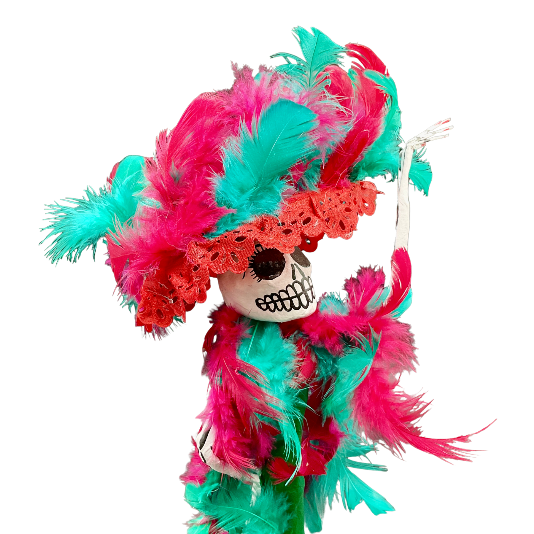 Catrina aus Pappmaché – Handgefertigte mexikanische Deko für Día de los Muertos & Totenfest