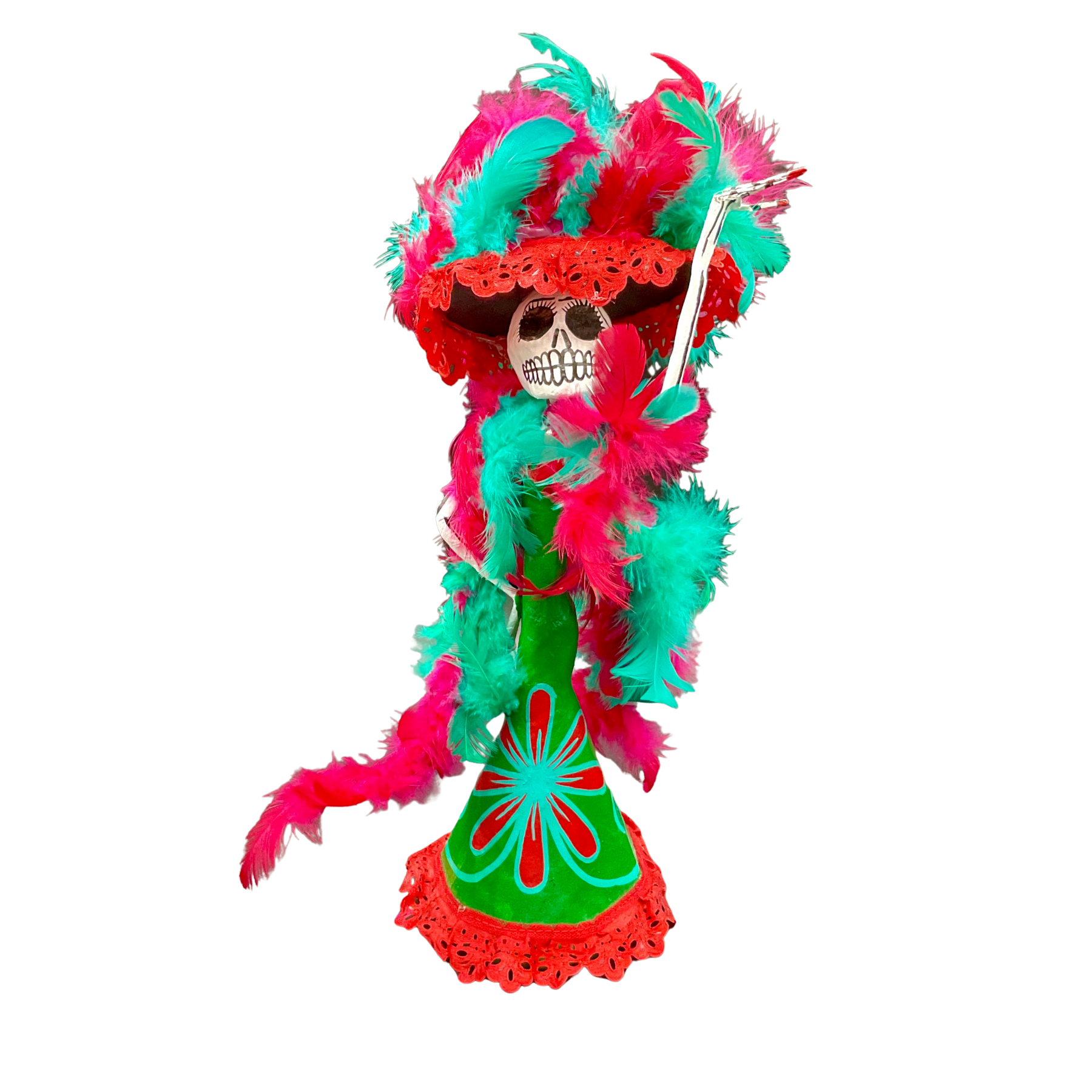 Catrina aus Pappmaché – Handgefertigte mexikanische Deko für Día de los Muertos & Totenfest