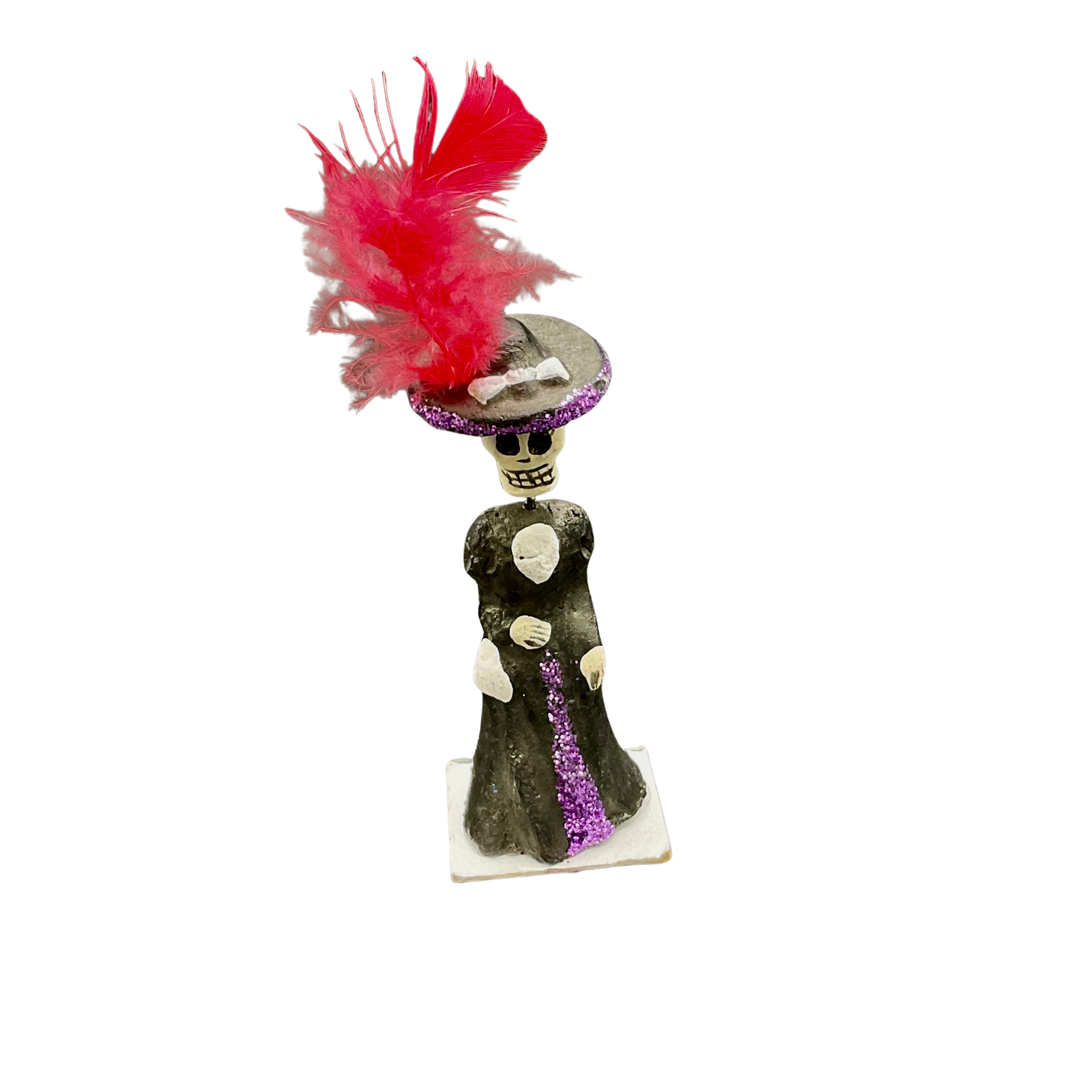 Catrina aus Ton – Handgefertigte Mini-Figuren für Día de los Muertos & Totenfest Deko-viele Farben verfügbar