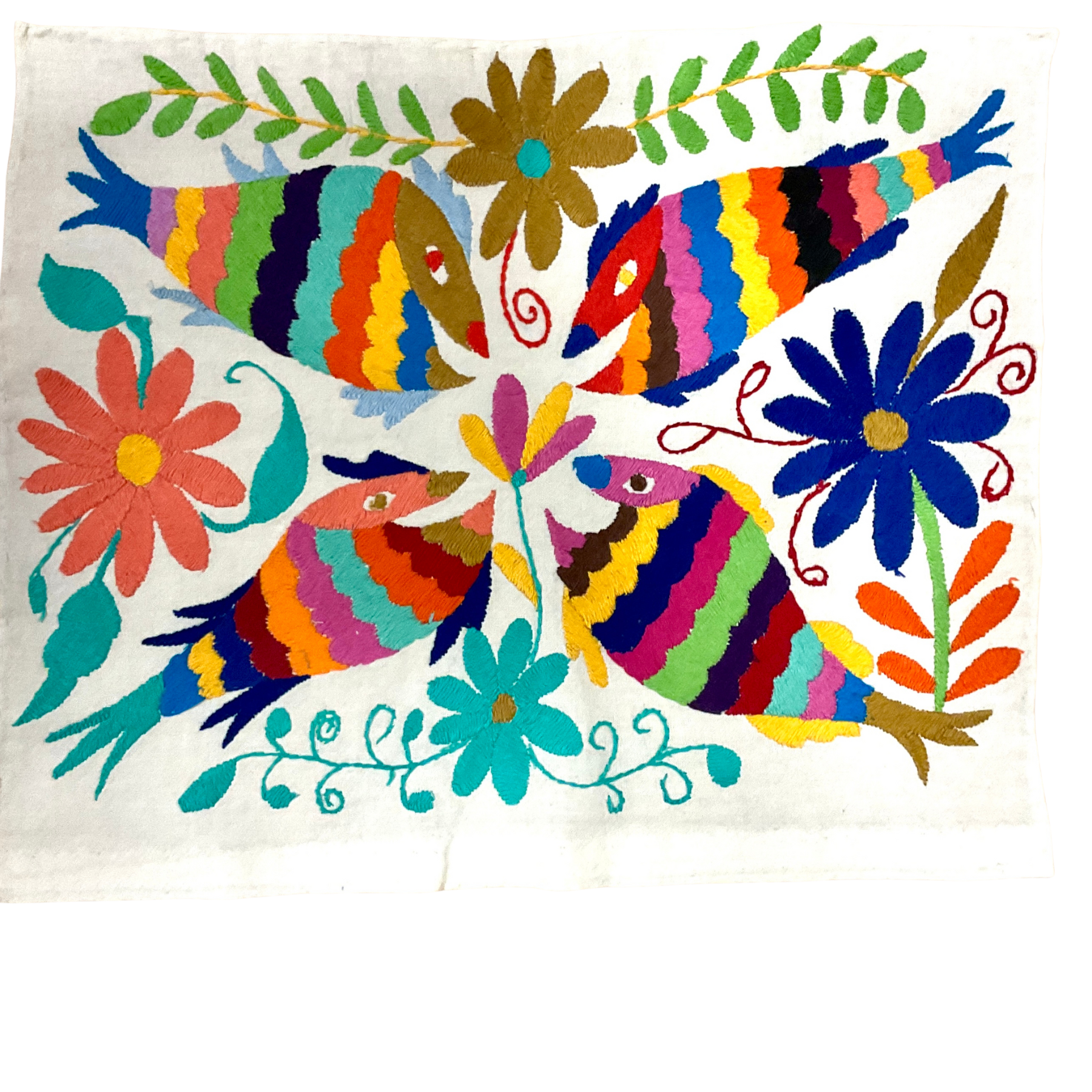 Otomí-Stickerei (ca. 40x35 cm) – Mexikanisches Textilkunstwerk aus traditioneller Handarbeit (30+ Varianten)