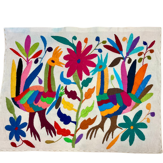 Otomí-Stickerei (ca. 40x35 cm) – Mexikanisches Textilkunstwerk aus traditioneller Handarbeit (30+ Varianten)