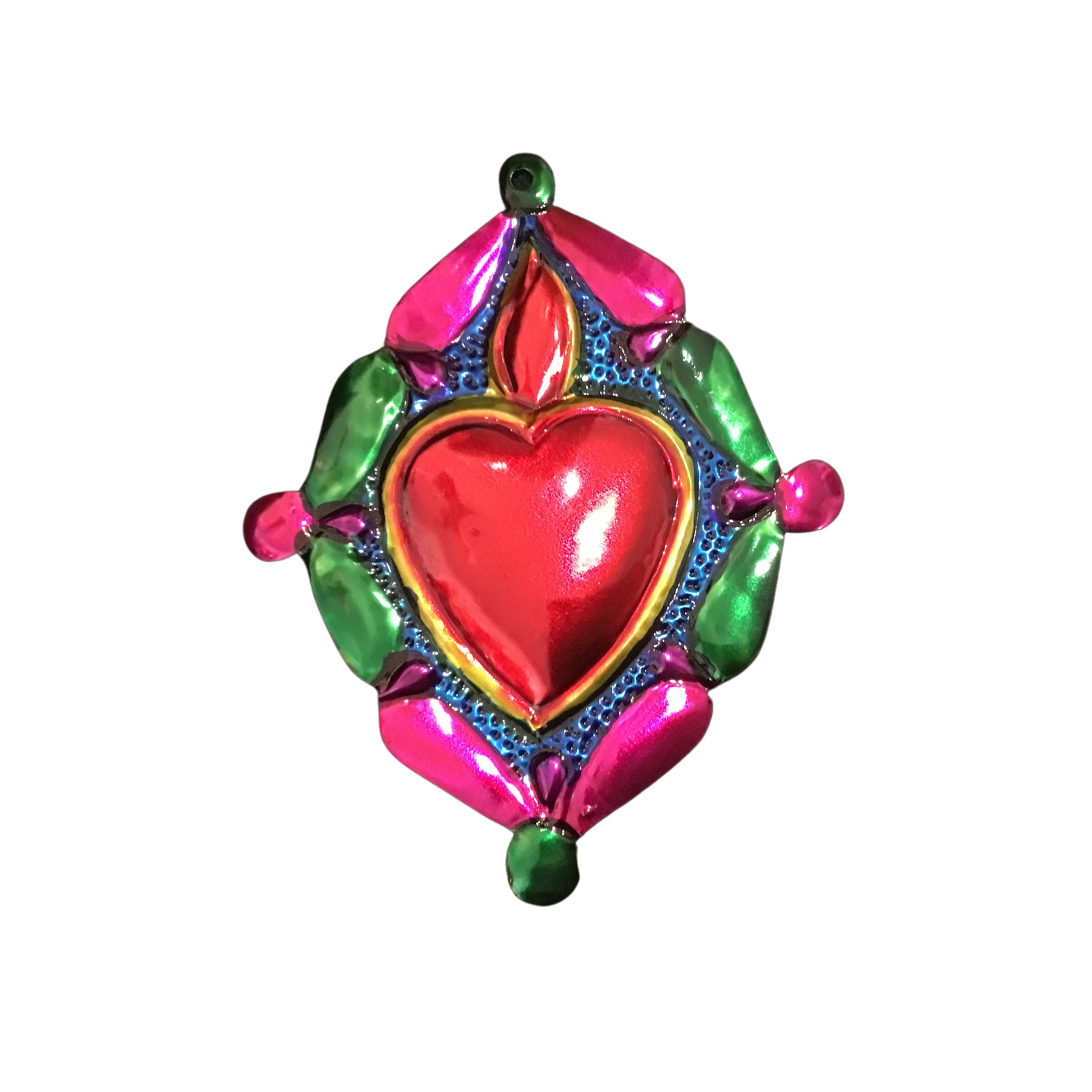 Gepunzte Metallherzen aus Oaxaca – Mexikanischer Wandschmuck & Glücksbringer