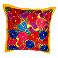 Bild in Galerie-Betrachter laden, Handgewebte Kissenhülle mit Blumenstickerei – Bunt, 48x48 cm – Chichicastenango Design
