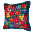 Bild in Galerie-Betrachter laden, Handgewebte Kissenhülle mit Blumenstickerei – Bunt, 48x48 cm – Chichicastenango Design
