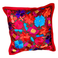 Bild in Galerie-Betrachter laden, Handgewebte Kissenhülle mit Blumenstickerei – Bunt, 48x48 cm – Chichicastenango Design
