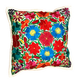 Bild in Galerie-Betrachter laden, Handgewebte Kissenhülle mit Blumenstickerei – Bunt, 48x48 cm – Chichicastenango Design
