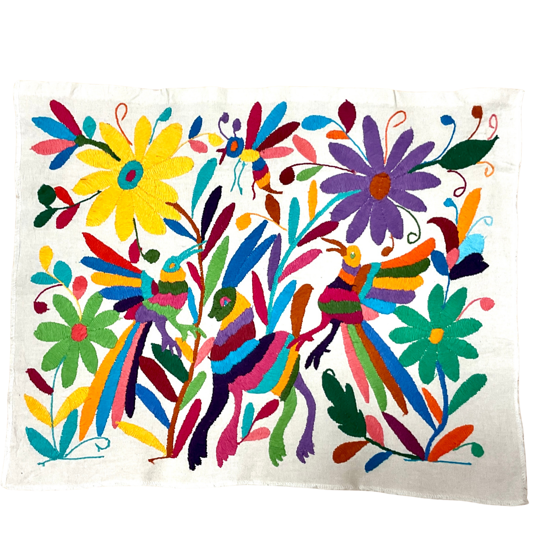 Otomí-Stickerei (ca. 40x35 cm) – Mexikanisches Textilkunstwerk aus traditioneller Handarbeit (30+ Varianten)