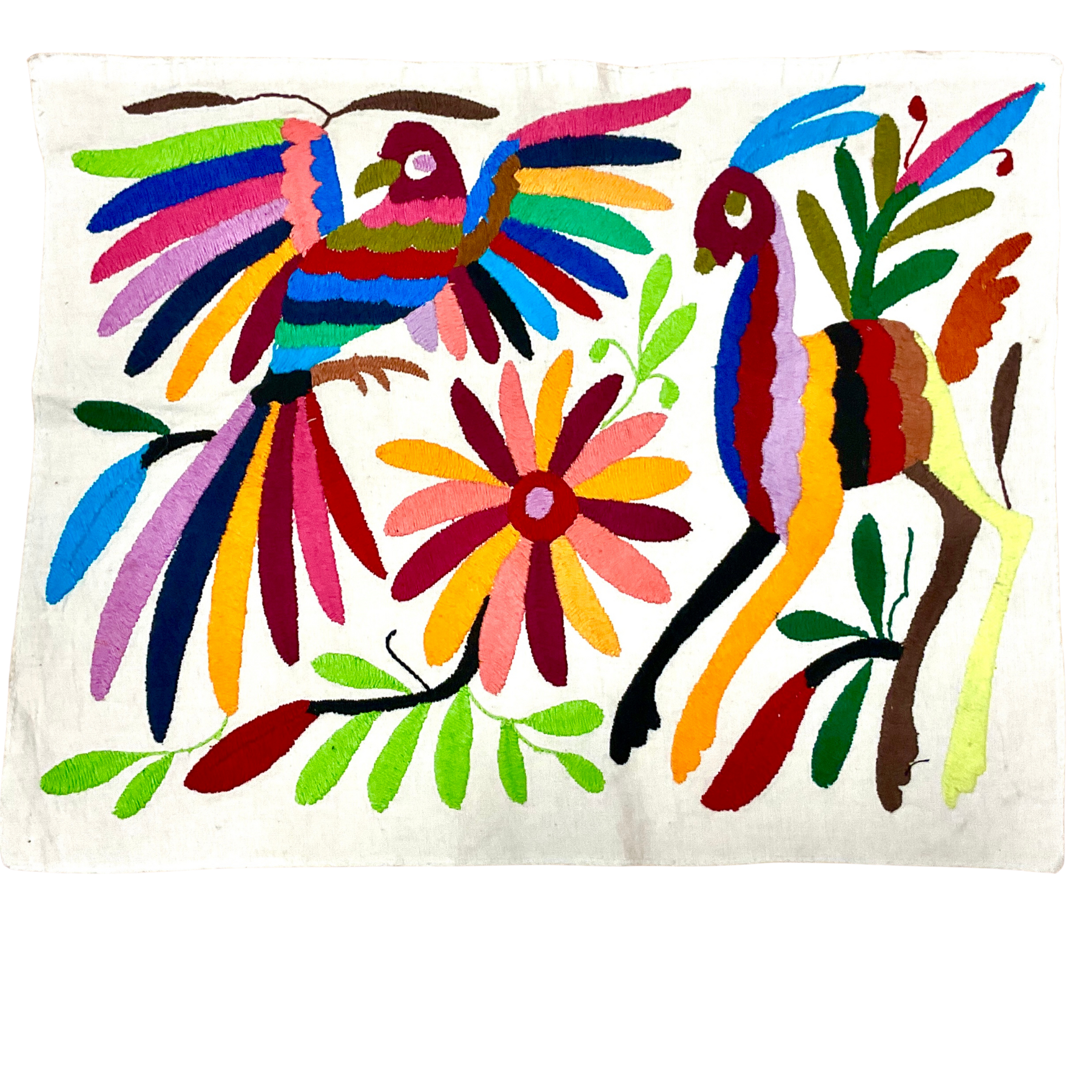 Otomí-Stickerei (ca. 40x35 cm) – Mexikanisches Textilkunstwerk aus traditioneller Handarbeit (30+ Varianten)